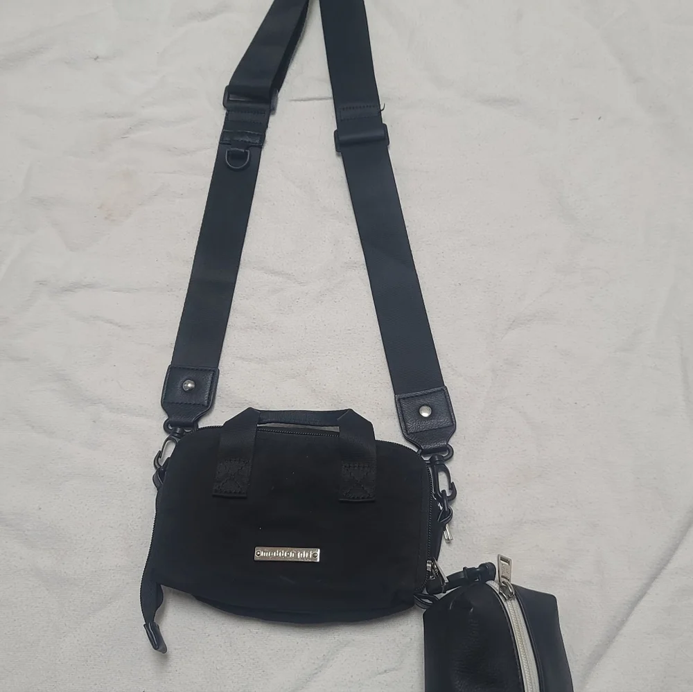Madden Girl Black MiniCrossbody Bag with Detachable Zip Change Pouch - Picture 13 of 13
